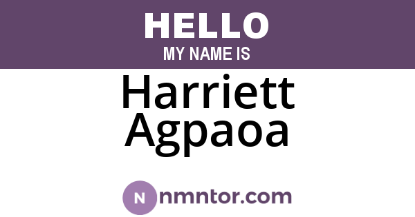 Harriett Agpaoa