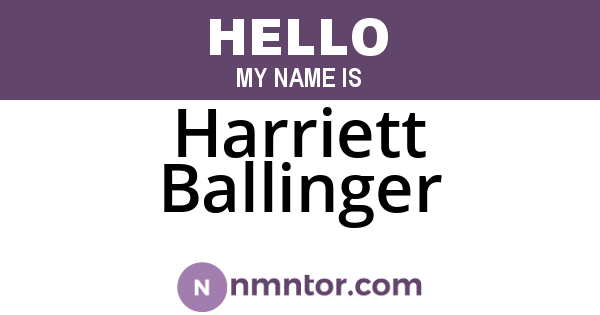 Harriett Ballinger