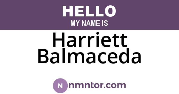Harriett Balmaceda