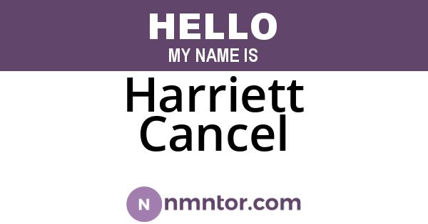 Harriett Cancel