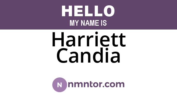 Harriett Candia