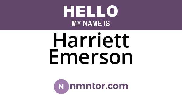 Harriett Emerson