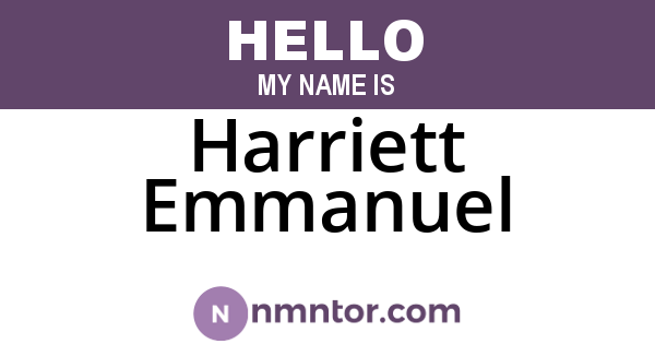 Harriett Emmanuel