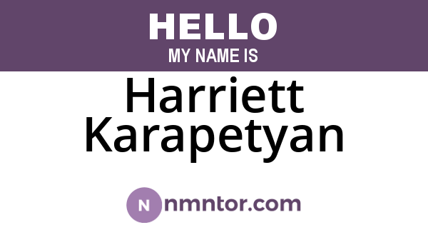 Harriett Karapetyan