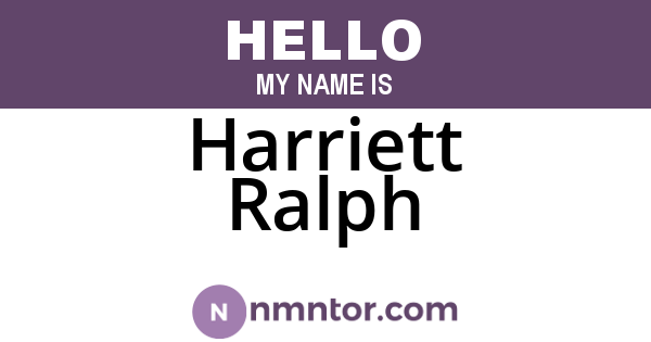 Harriett Ralph