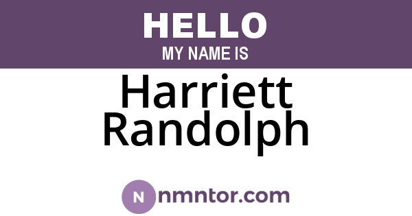 Harriett Randolph