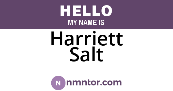 Harriett Salt