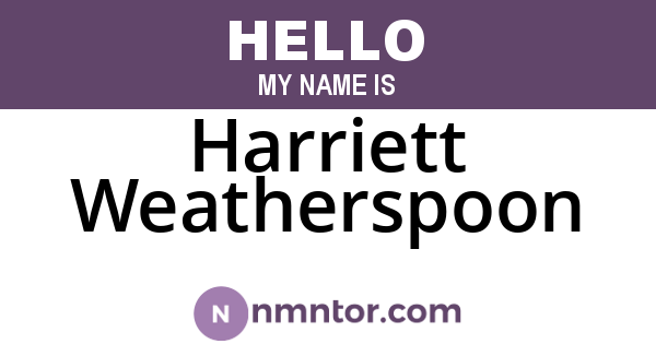 Harriett Weatherspoon