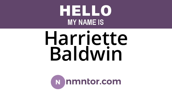 Harriette Baldwin