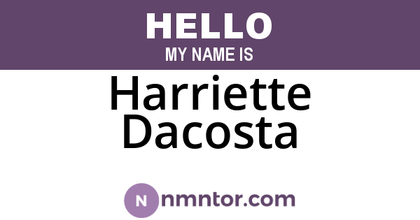 Harriette Dacosta