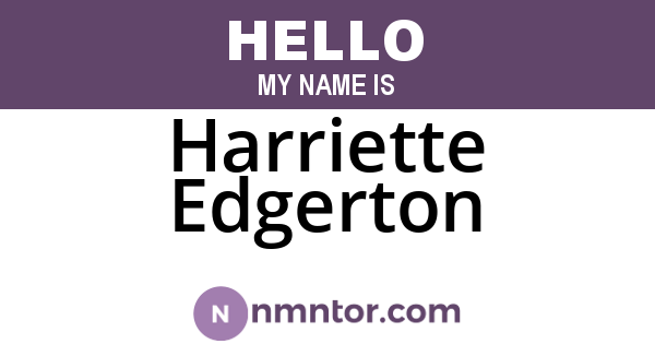 Harriette Edgerton