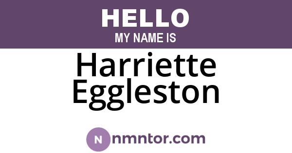 Harriette Eggleston