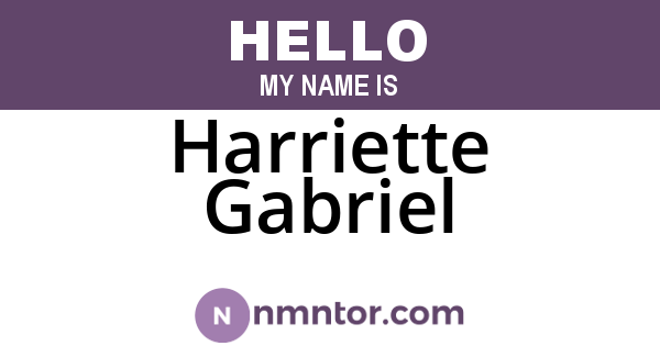 Harriette Gabriel