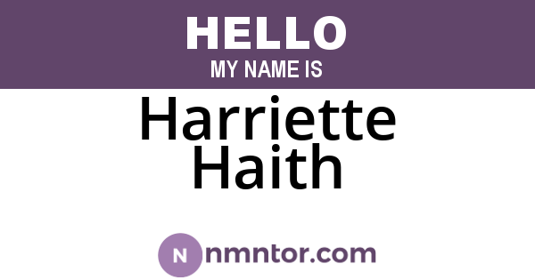 Harriette Haith