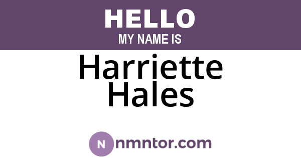 Harriette Hales