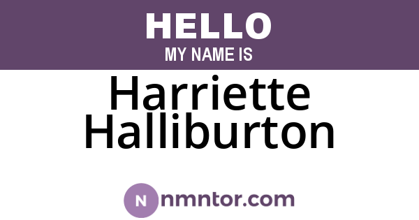 Harriette Halliburton