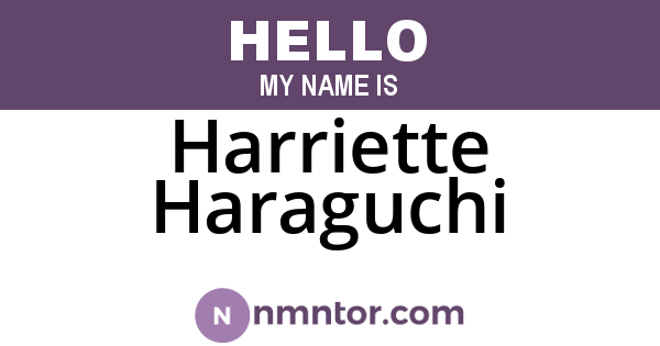 Harriette Haraguchi