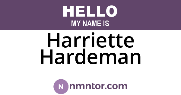 Harriette Hardeman