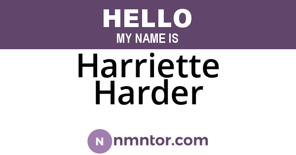 Harriette Harder