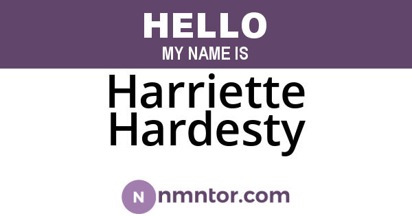 Harriette Hardesty