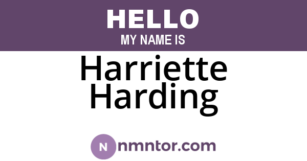Harriette Harding
