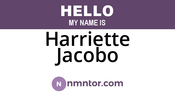 Harriette Jacobo
