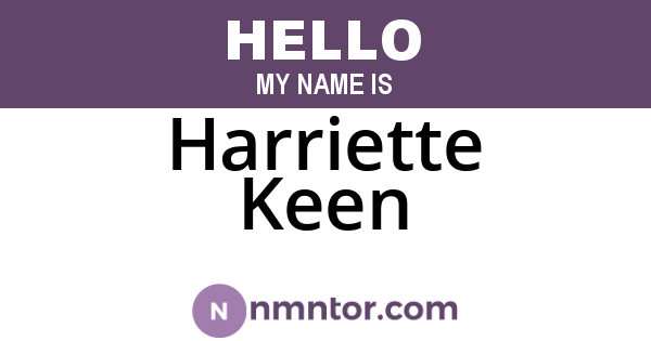 Harriette Keen