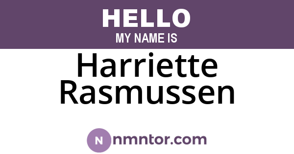 Harriette Rasmussen