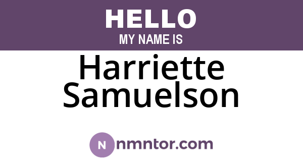Harriette Samuelson