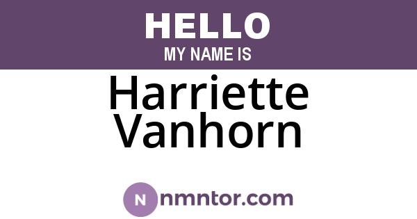 Harriette Vanhorn