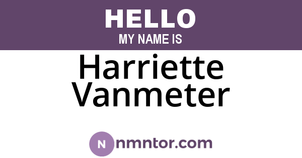 Harriette Vanmeter