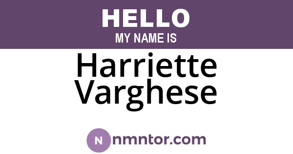 Harriette Varghese