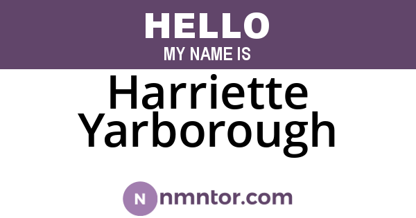 Harriette Yarborough