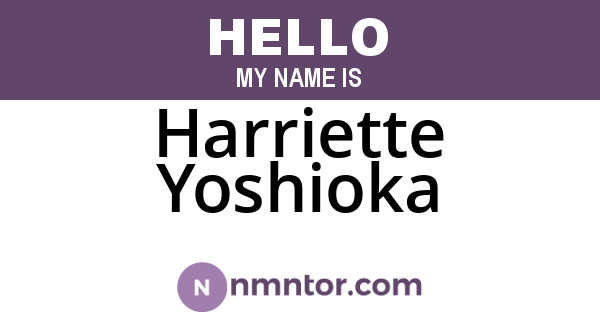 Harriette Yoshioka