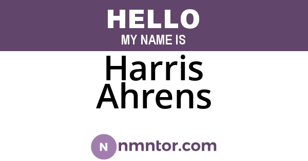Harris Ahrens