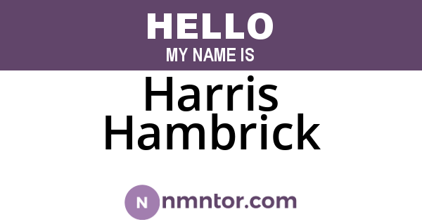 Harris Hambrick