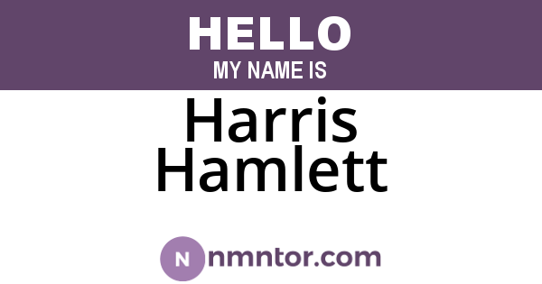 Harris Hamlett