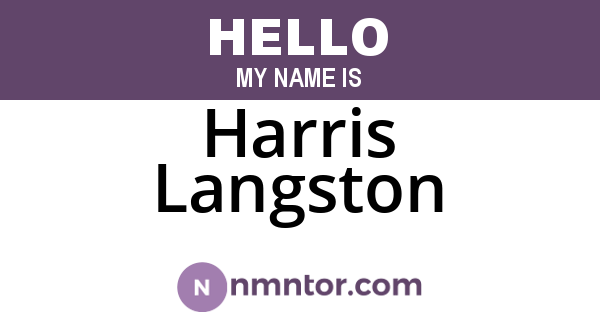 Harris Langston