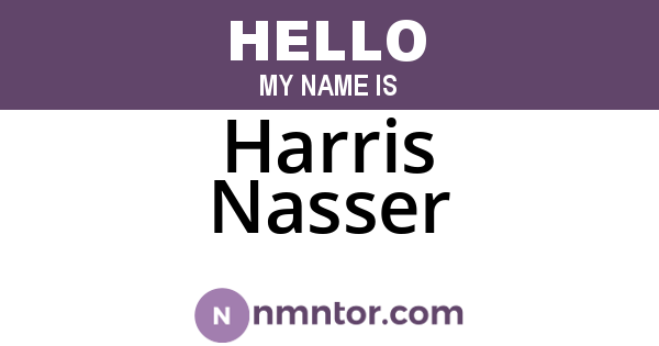 Harris Nasser