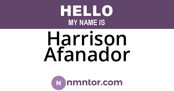 Harrison Afanador