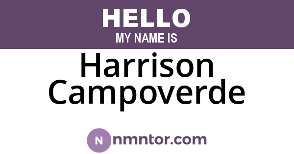 Harrison Campoverde
