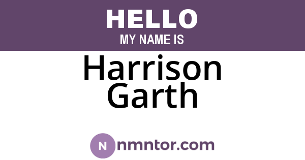 Harrison Garth