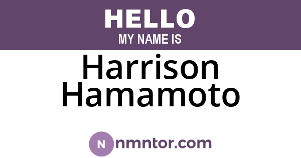 Harrison Hamamoto
