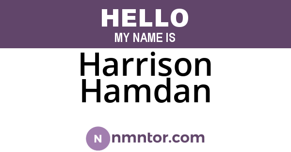 Harrison Hamdan