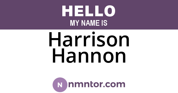 Harrison Hannon