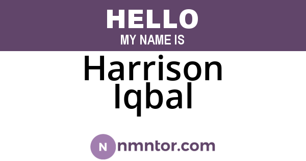Harrison Iqbal