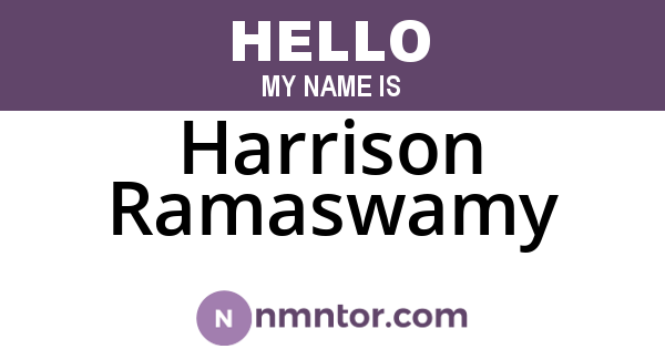 Harrison Ramaswamy