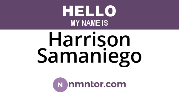 Harrison Samaniego