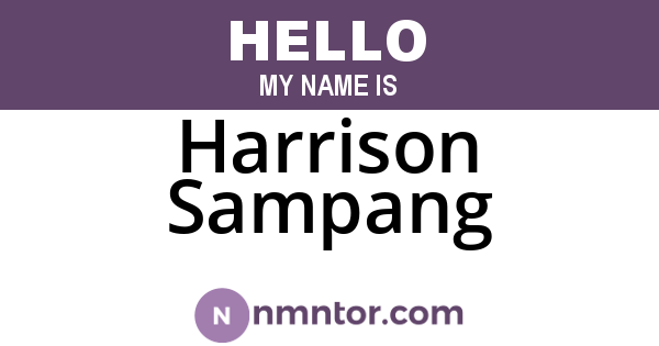 Harrison Sampang
