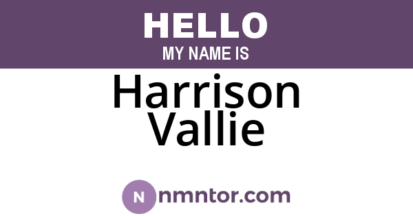 Harrison Vallie